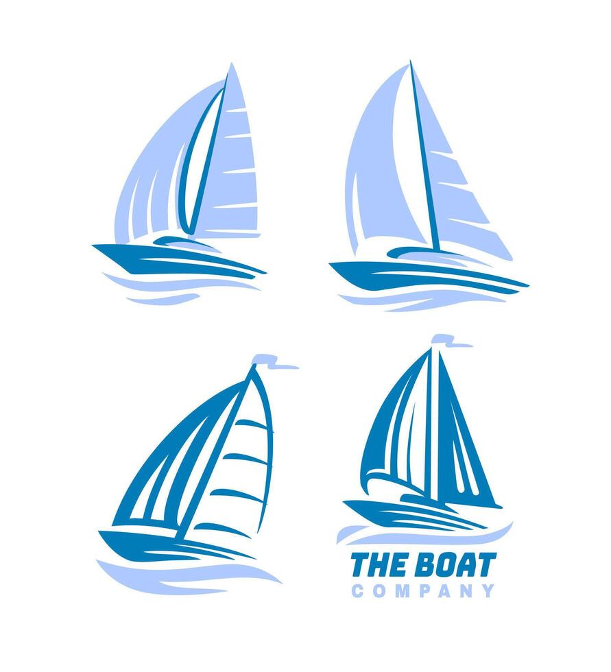Sail boats emblem design. vector