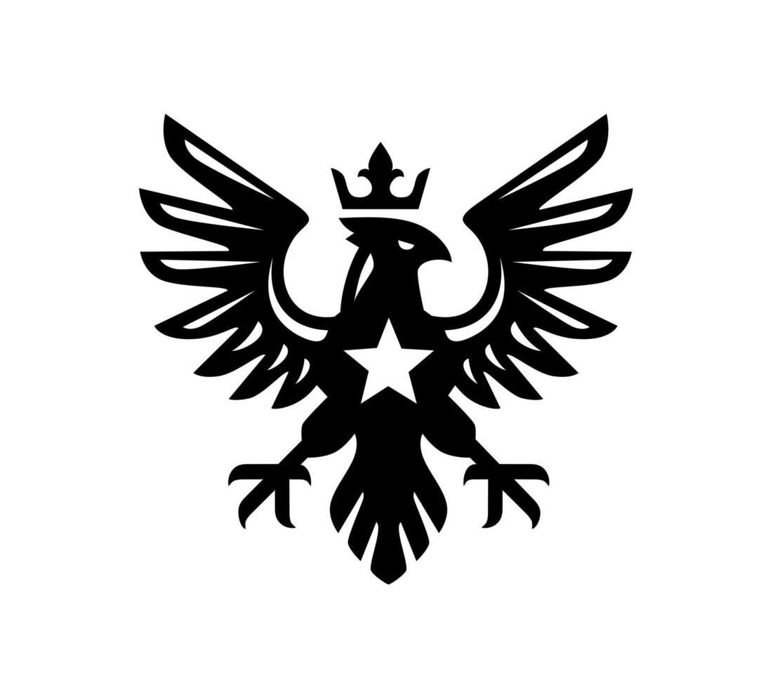 Black eagle symbol, design emblem. vector