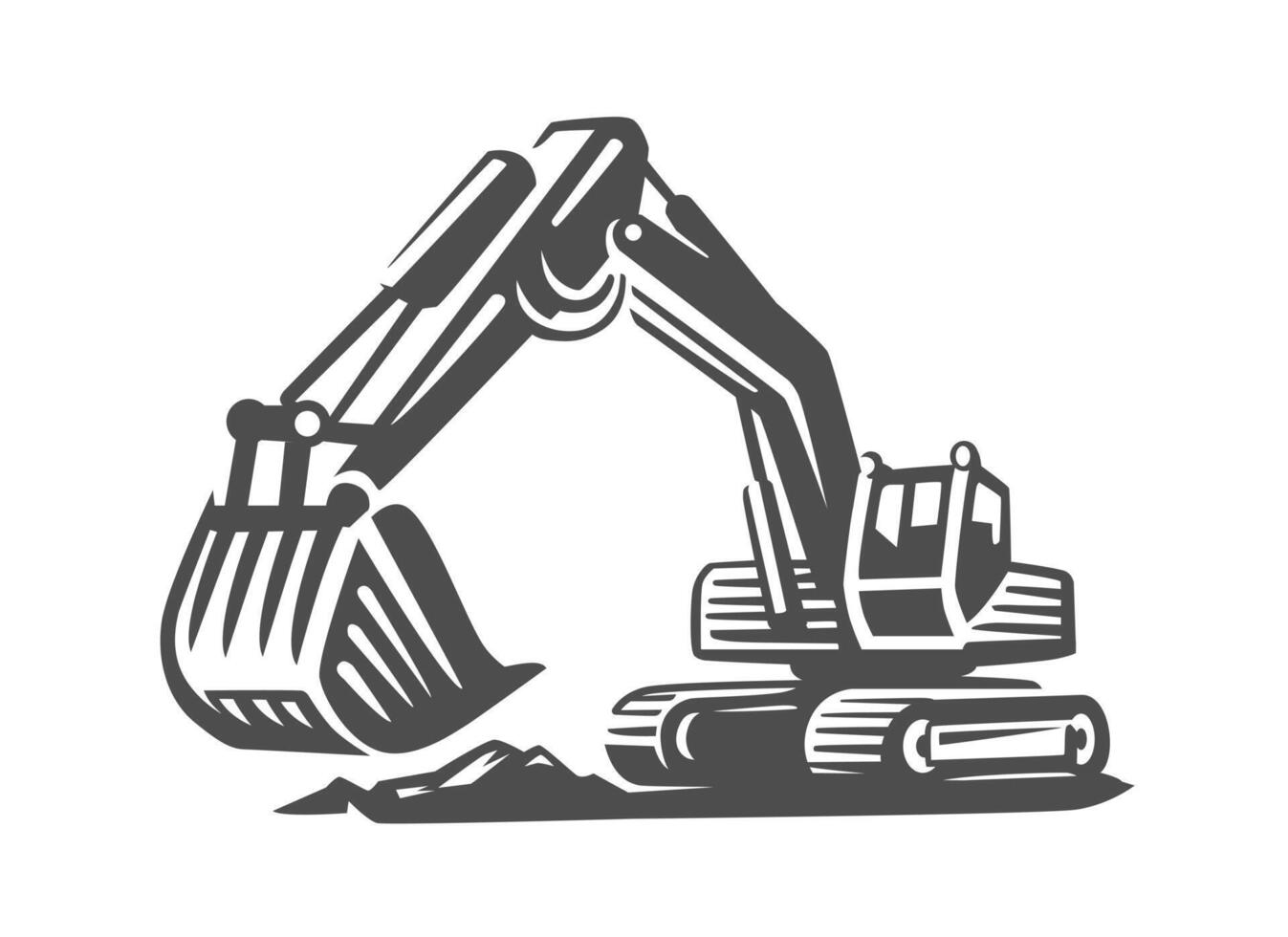 Excavator logo template. For construction company vector