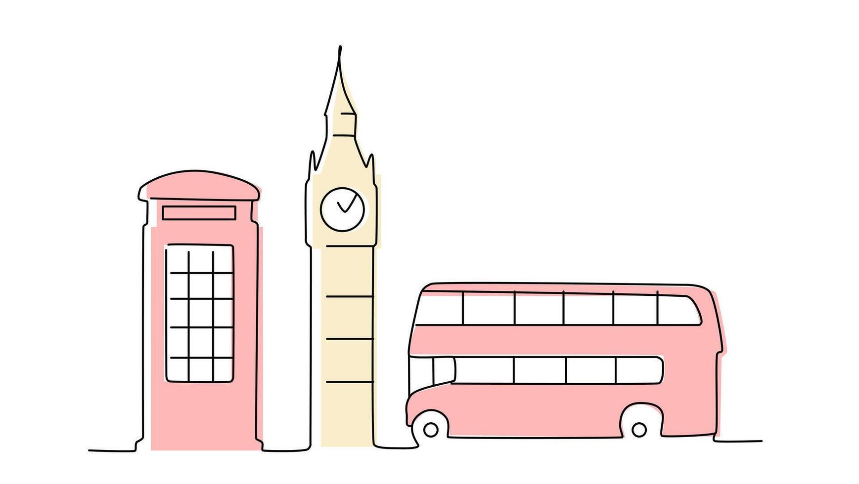 London Landmark outline. Line style vector