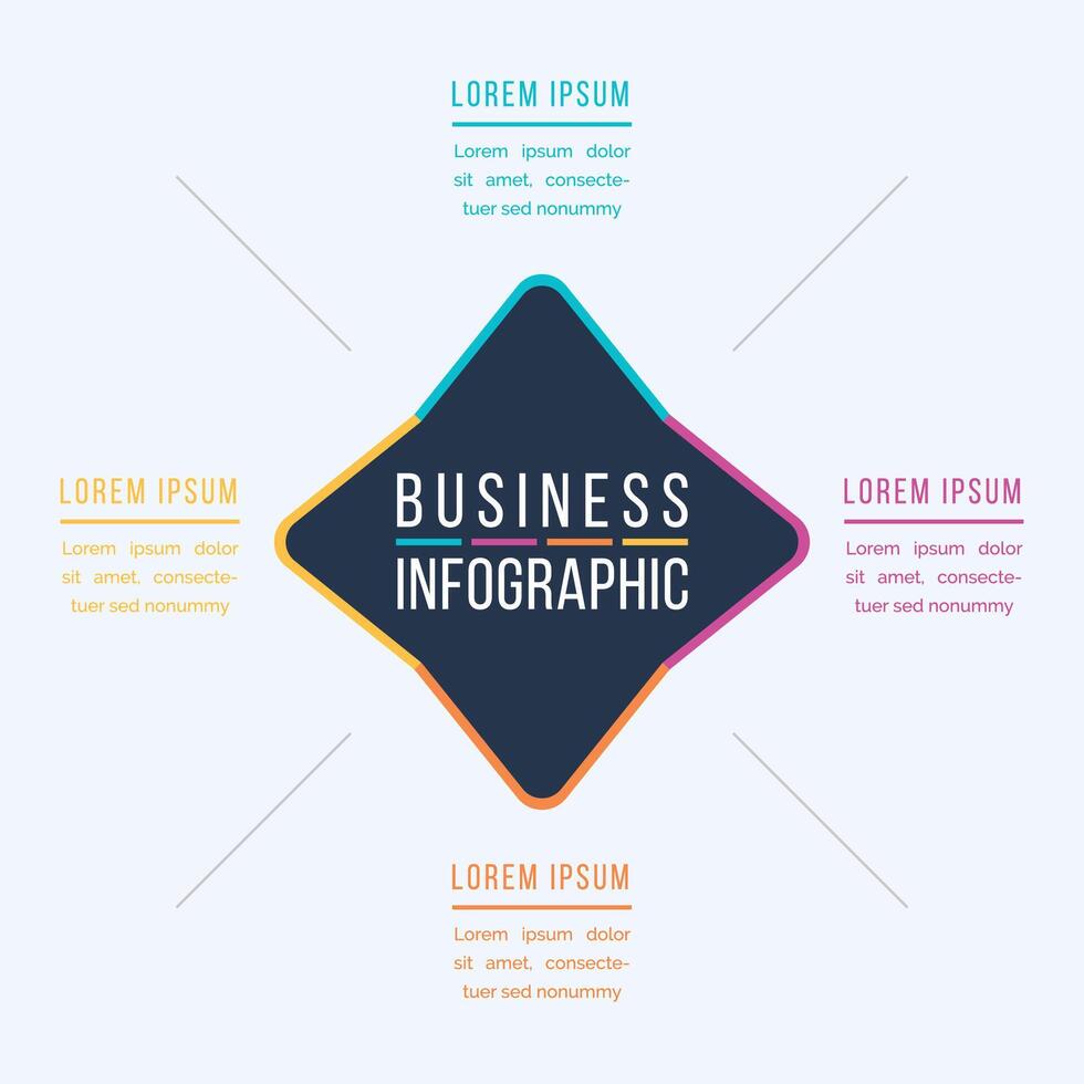 Infographic circle design 4 Steps, objects, elements or options infographic business information template vector