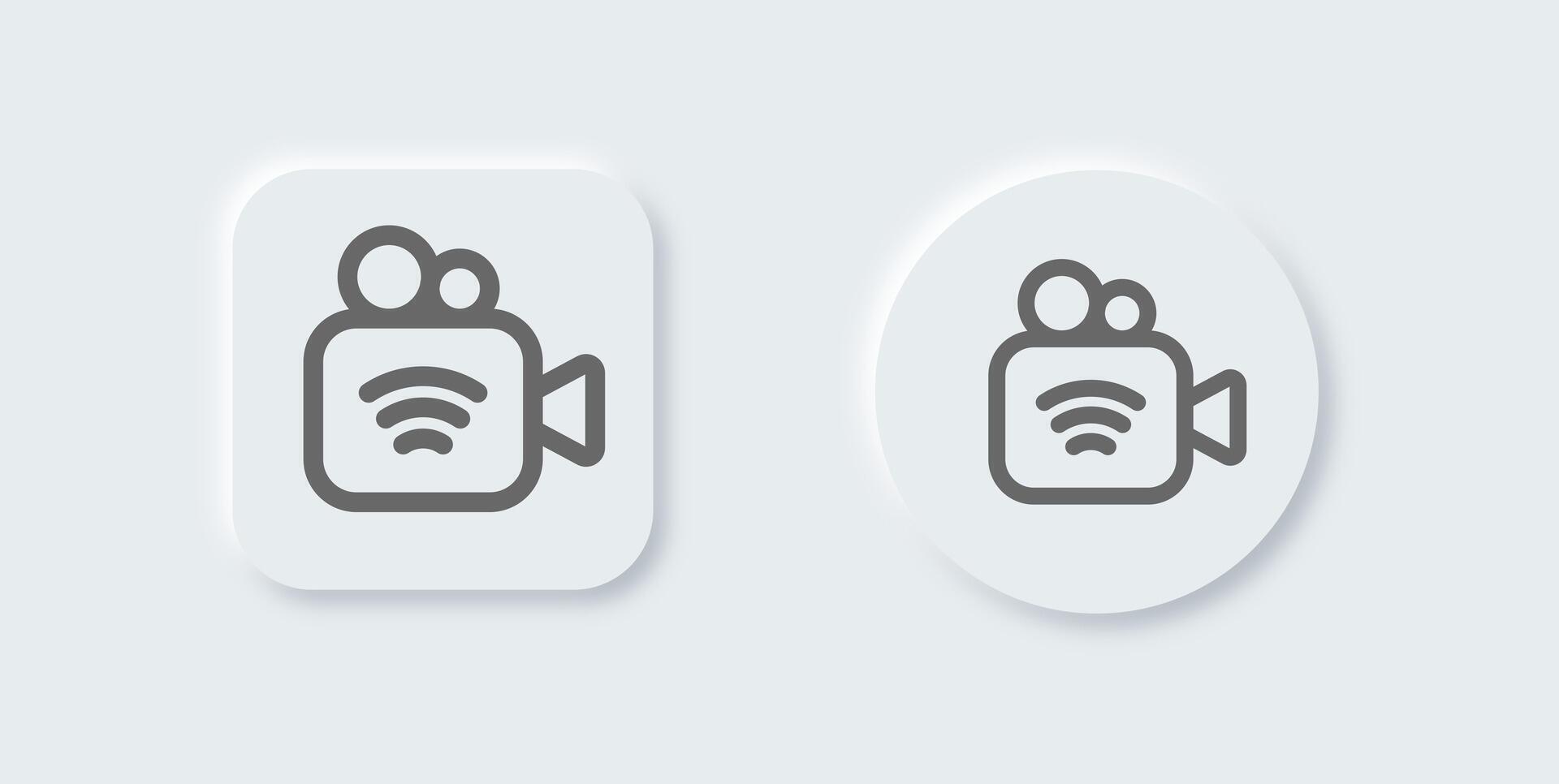 Broadcast line icon in neomorphic design style. Online signs illustration. vector