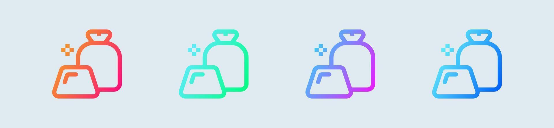 Gold line icon in gradient colors. Wealth signs illustration. vector