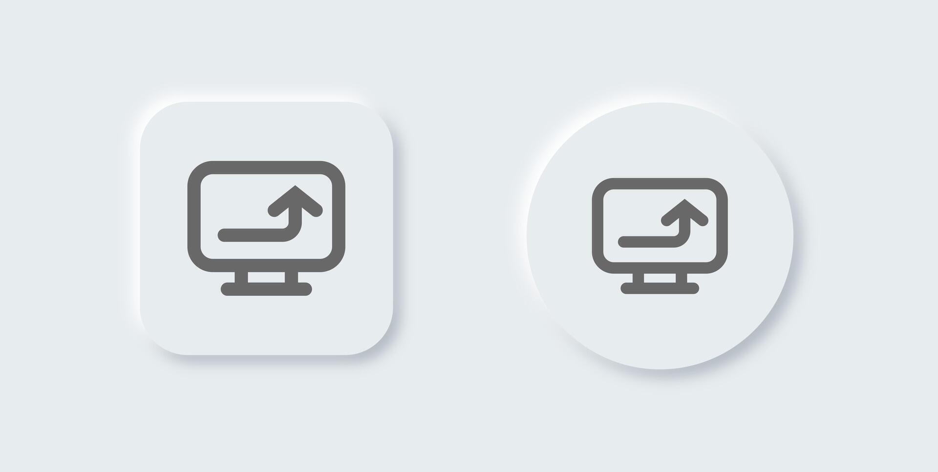 Upload line icon in neomorphic design style. Arrow signs illustration. vector