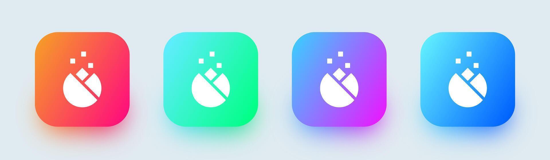 Meditation solid icon in square gradient colors. Relaxation signs illustration. vector