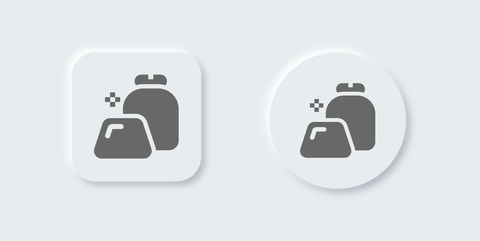 Gold solid icon in neomorphic design style. Wealth signs illustration. vector