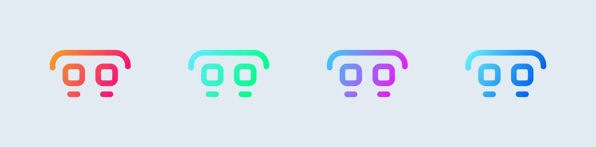 Dial line icon in gradient colors. Call signs illustration. vector