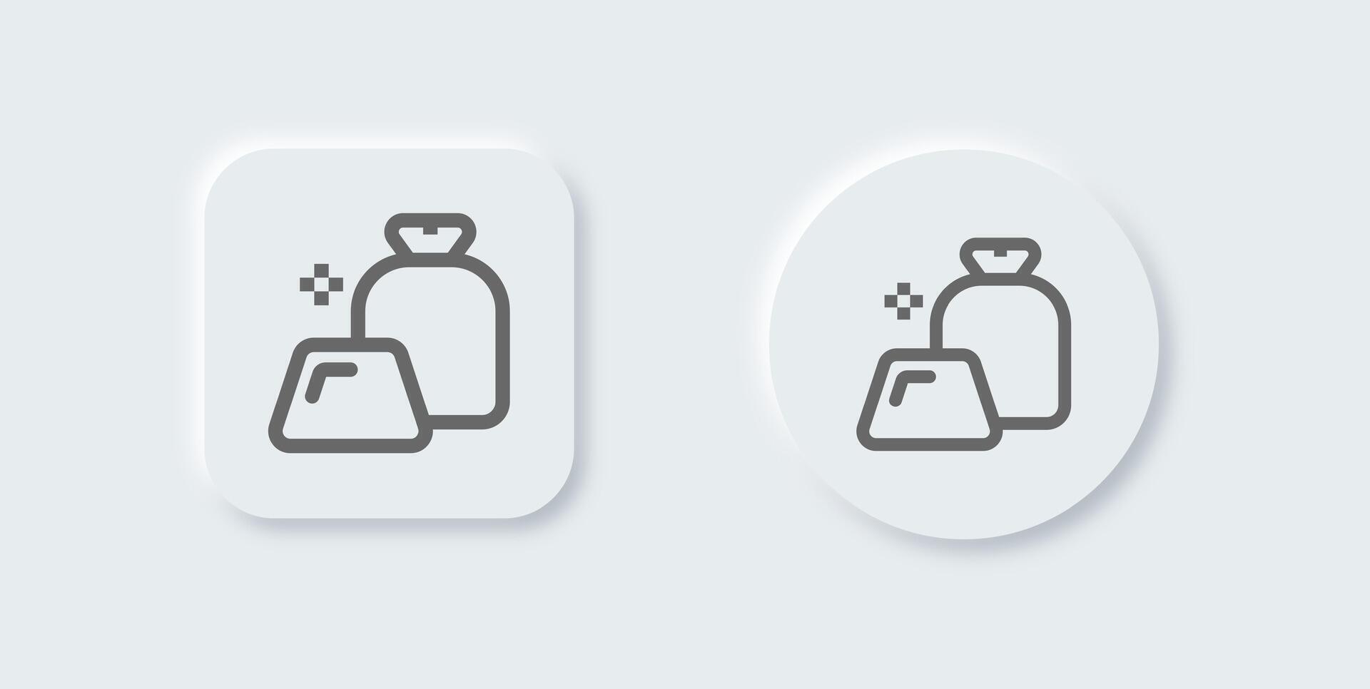 Gold line icon in neomorphic design style. Wealth signs illustration. vector