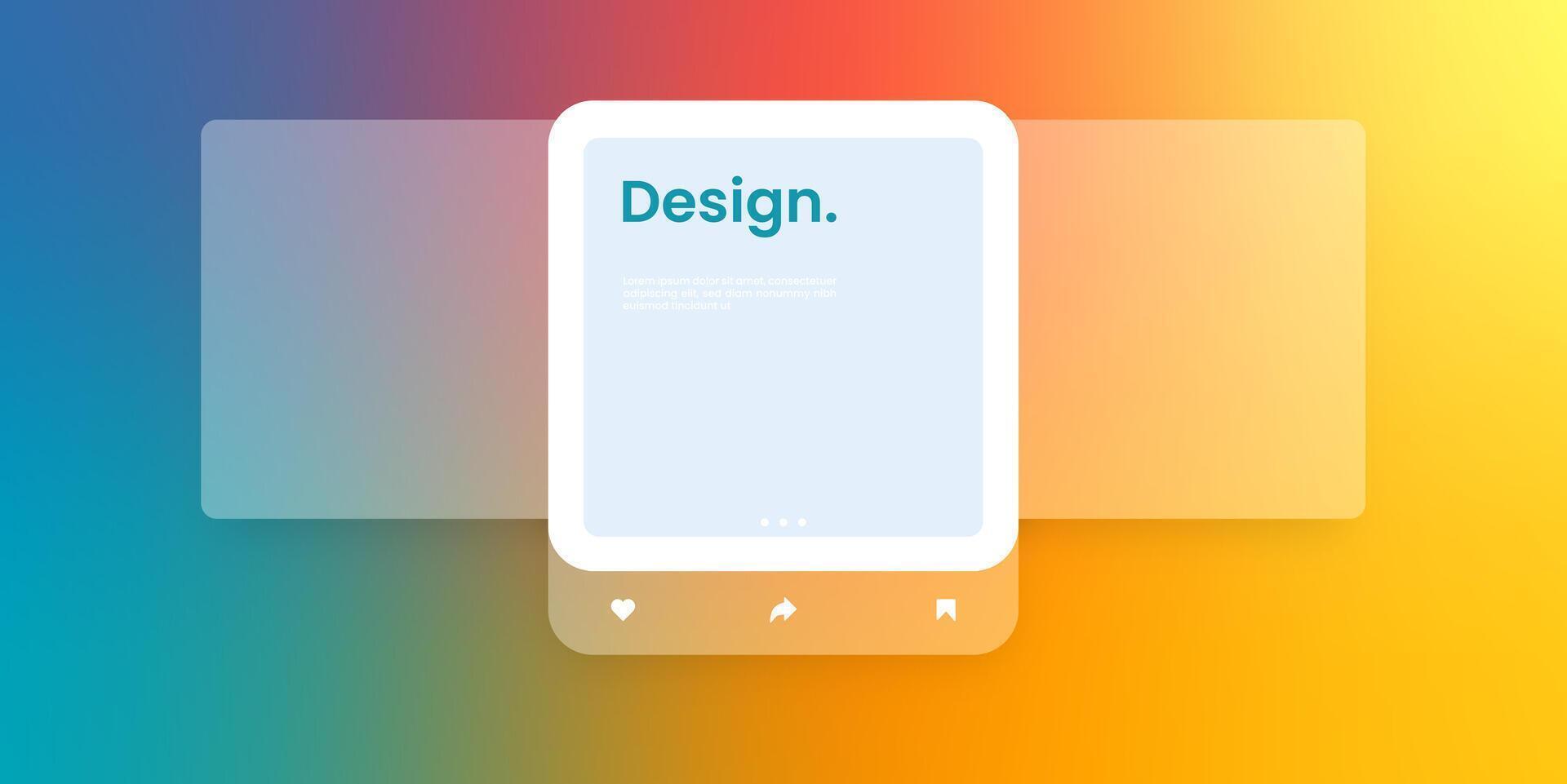 Social media mock up collection. Colorful social media interface. vector