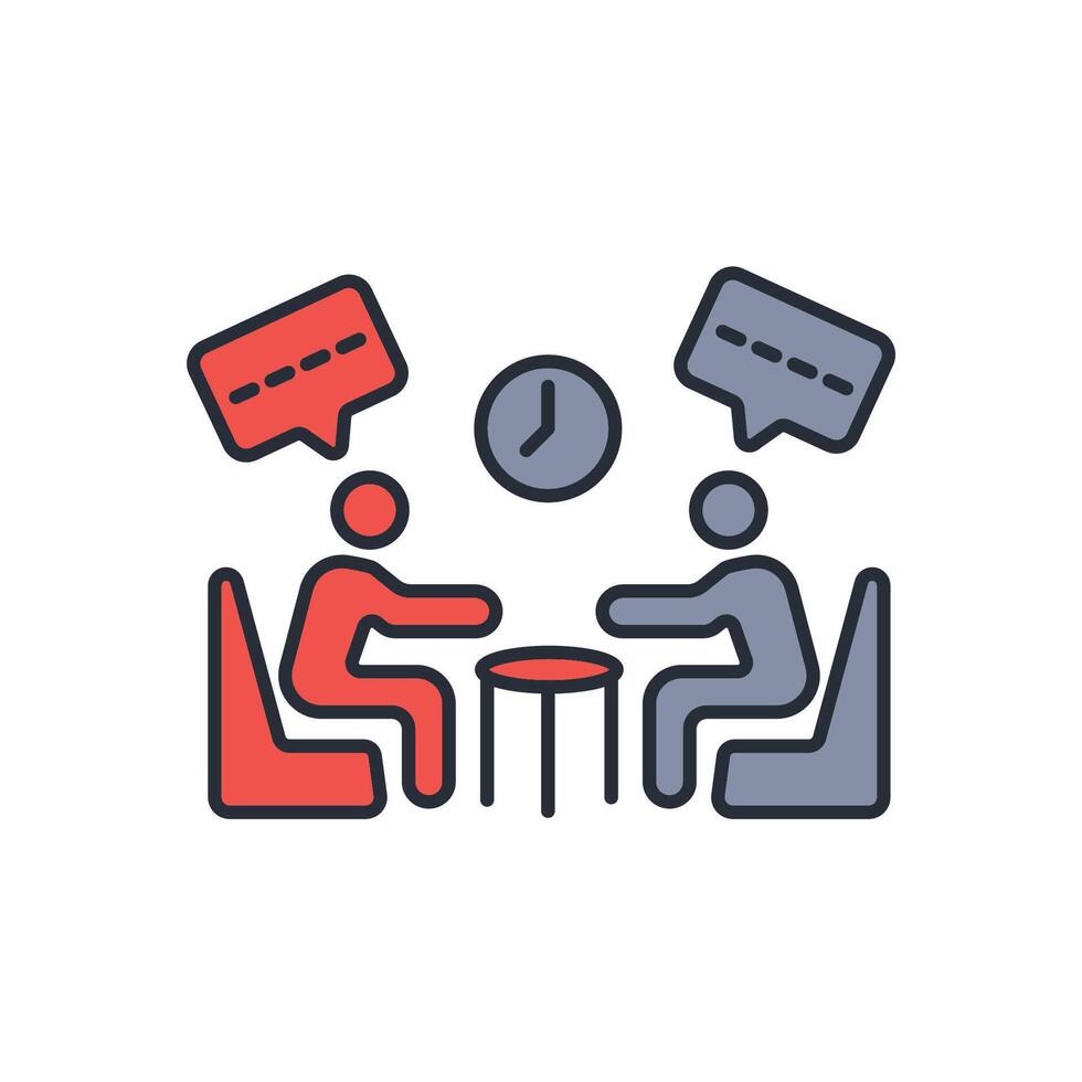 deliberation icon. .Editable stroke.linear style sign for use web design,logo.Symbol illustration. vector