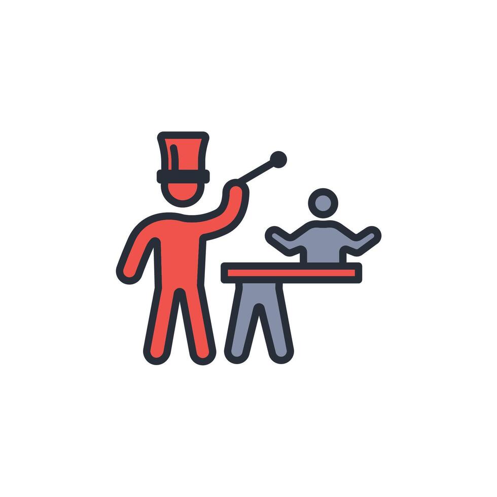 magician icon. .Editable stroke.linear style sign for use web design,logo.Symbol illustration. vector