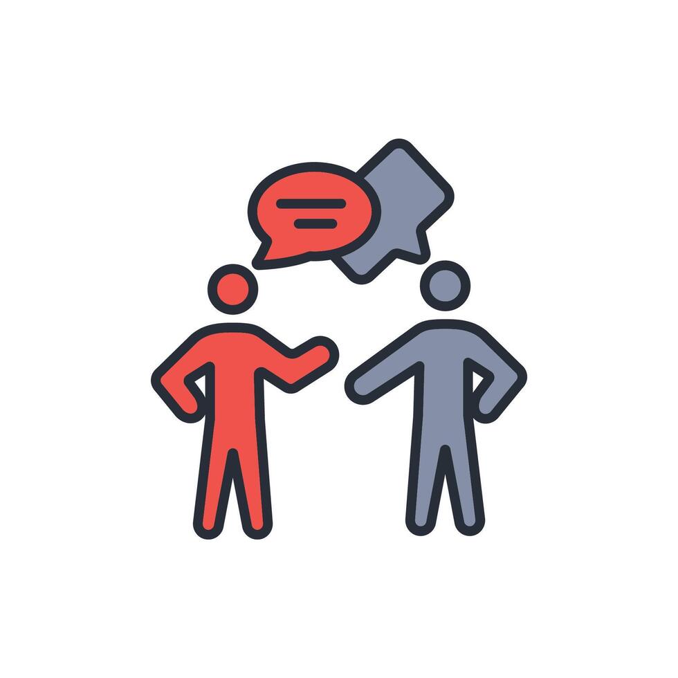 talking icon. .Editable stroke.linear style sign for use web design,logo.Symbol illustration. vector