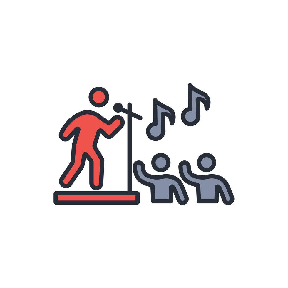 concert icon. .Editable stroke.linear style sign for use web design,logo.Symbol illustration. vector