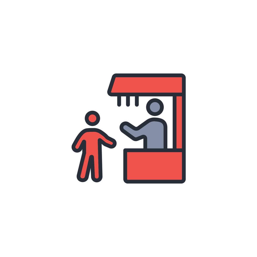 box office icon. .Editable stroke.linear style sign for use web design,logo.Symbol illustration. vector