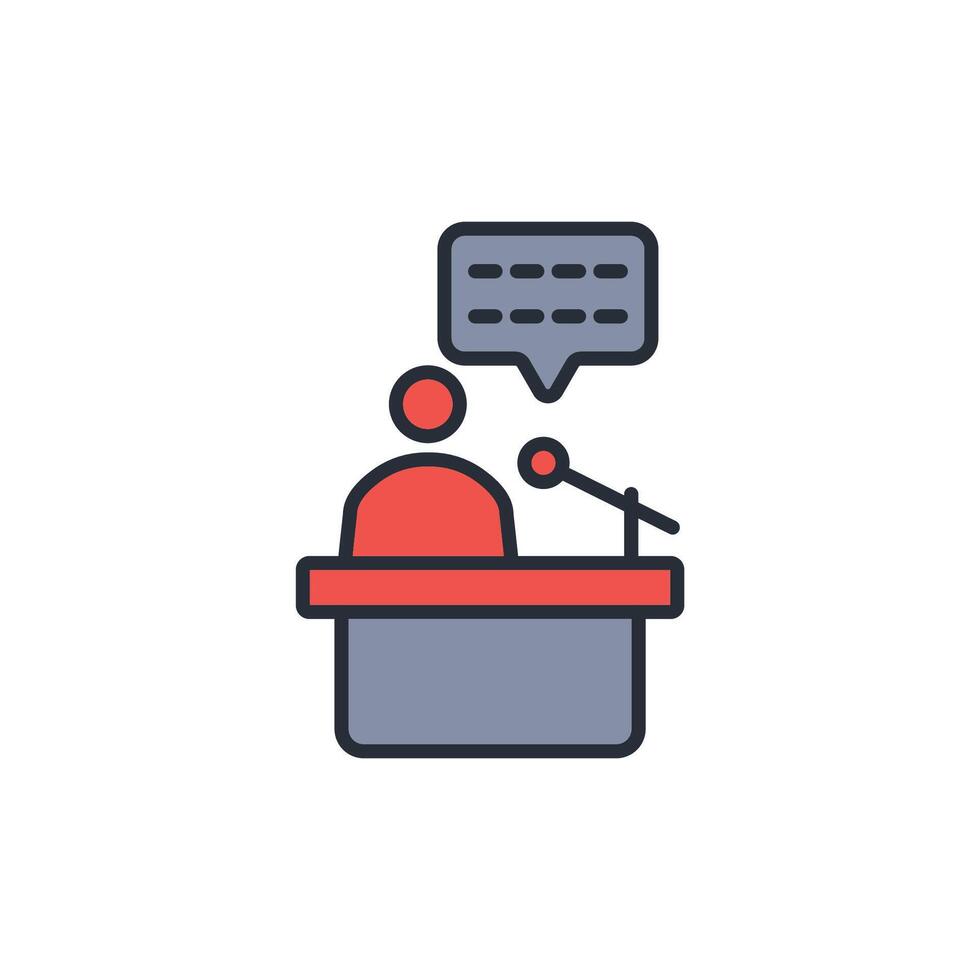discourse icon. .Editable stroke.linear style sign for use web design,logo.Symbol illustration. vector