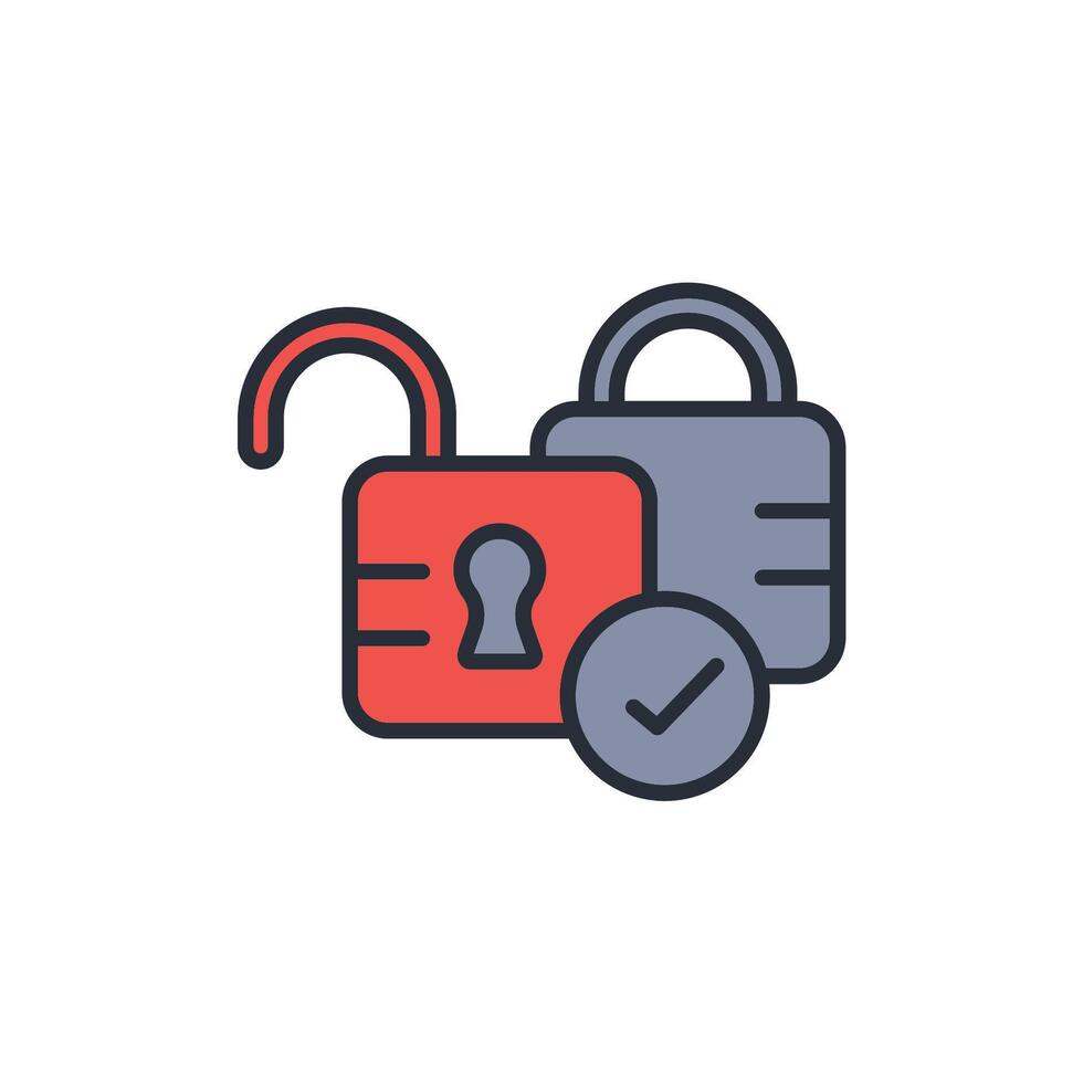 access lock icon. .Editable stroke.linear style sign for use web design,logo.Symbol illustration. vector