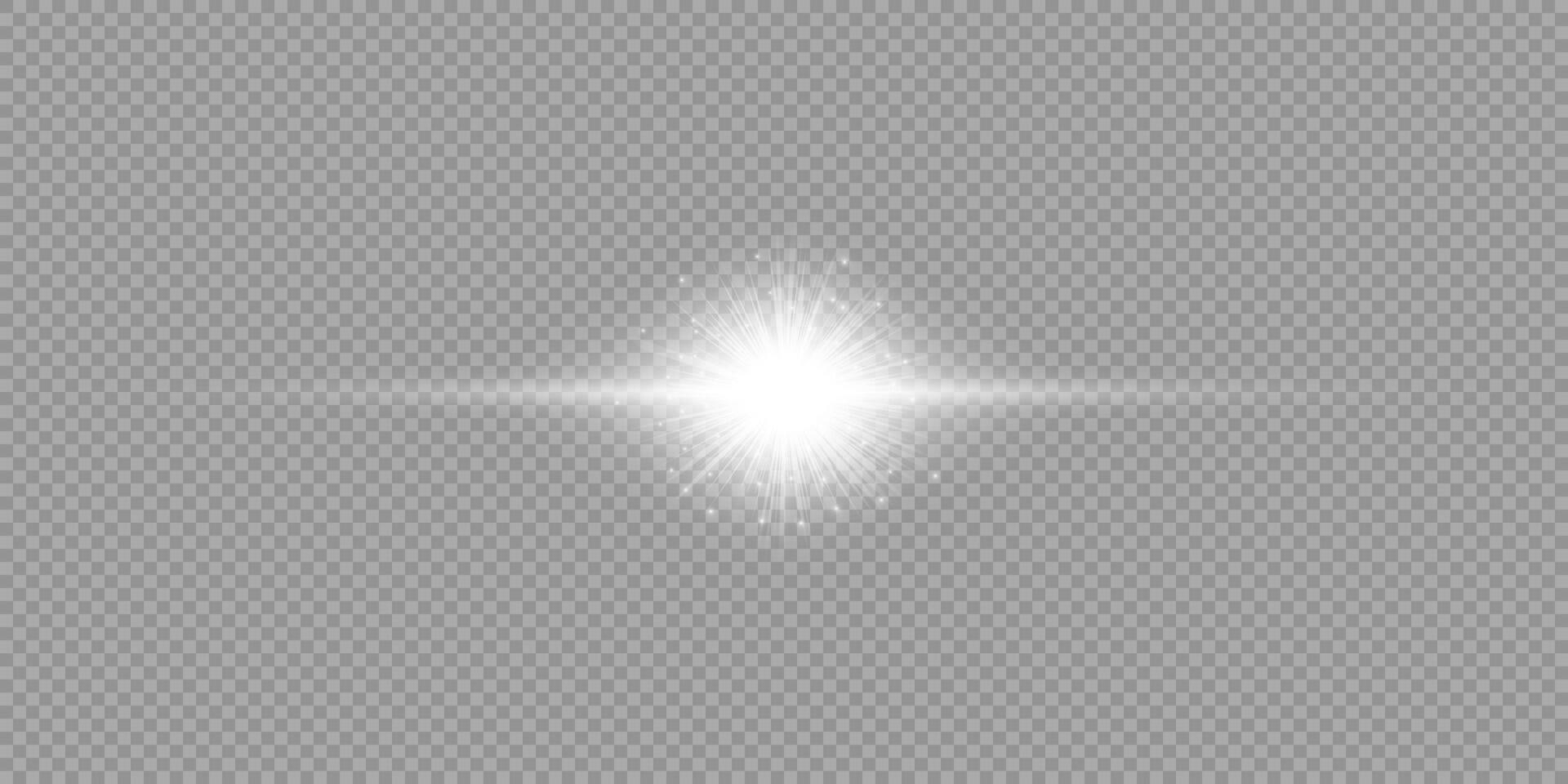 White horizontal light effect of lens flares vector