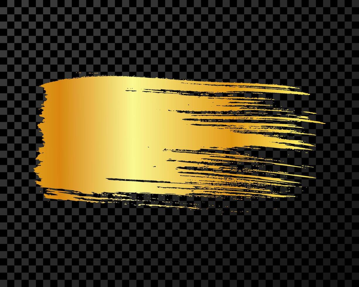 Gold brush stroke on dark background vector