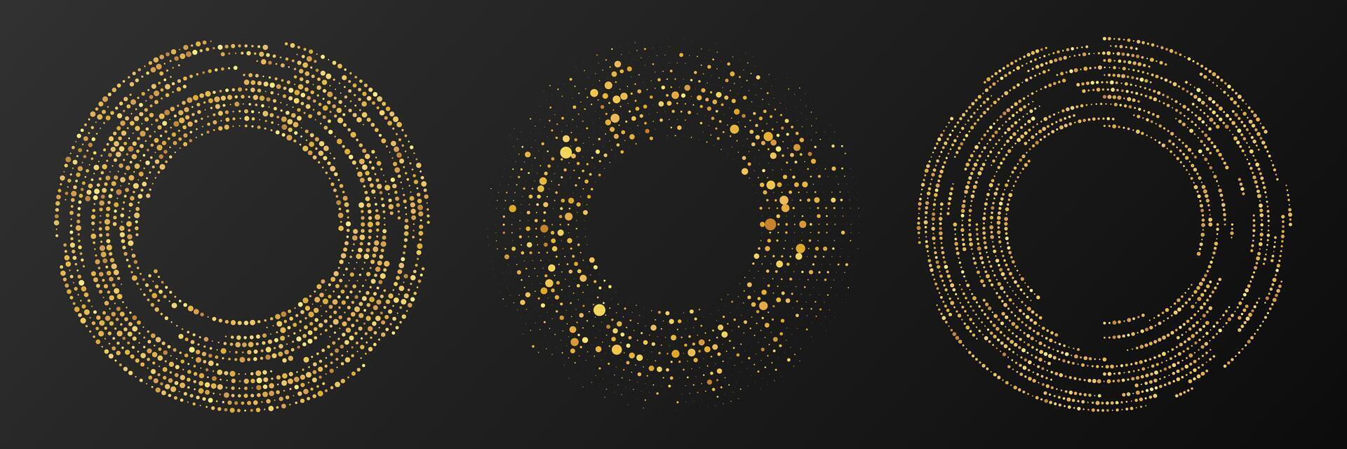 Abstract gold glowing halftone dotted background vector