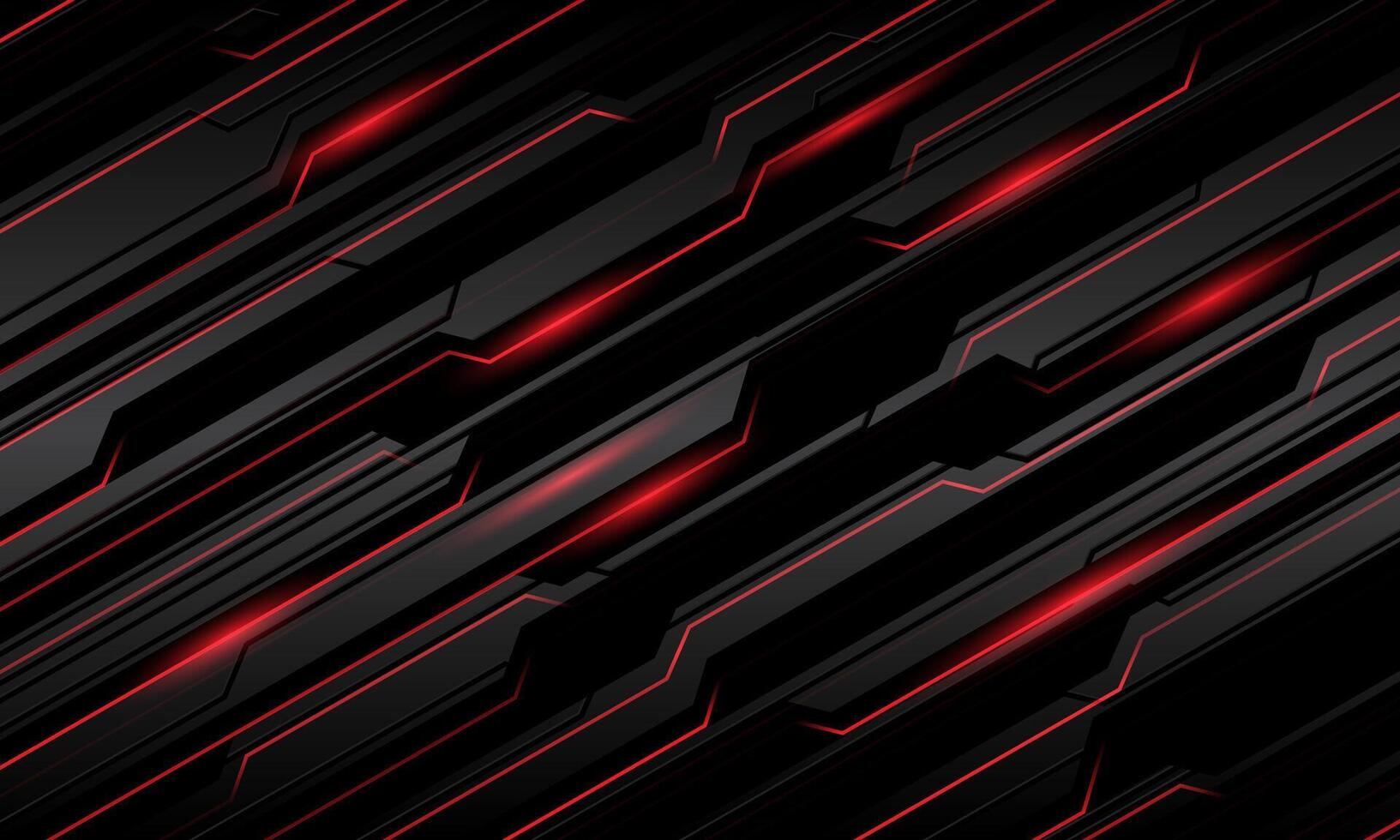 Abstract steel black cyber red light technology futuristic geometric design modern creative background vector