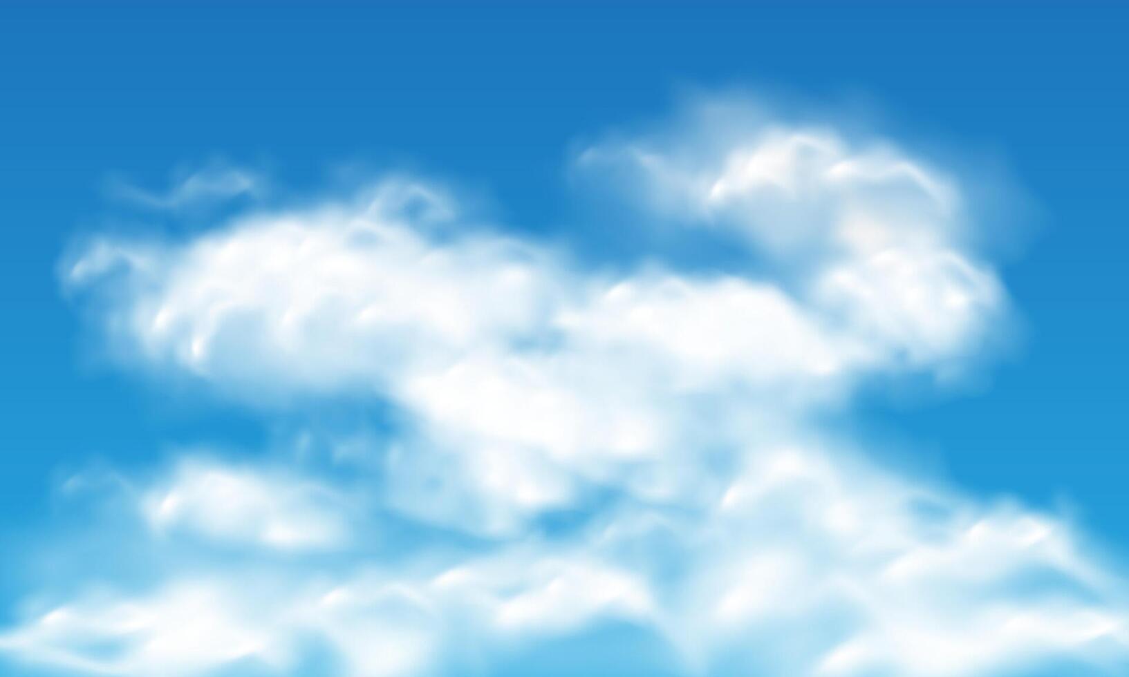 of realistic white cloud on blue sky vector