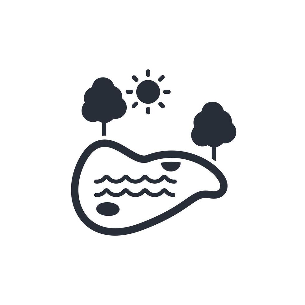 lake icon. .Editable stroke.linear style sign for use web design,logo.Symbol illustration. vector