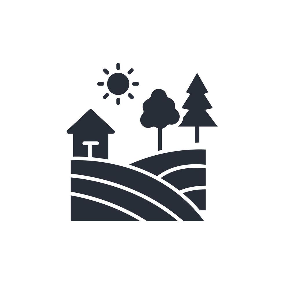 countryside icon. .Editable stroke.linear style sign for use web design,logo.Symbol illustration. vector