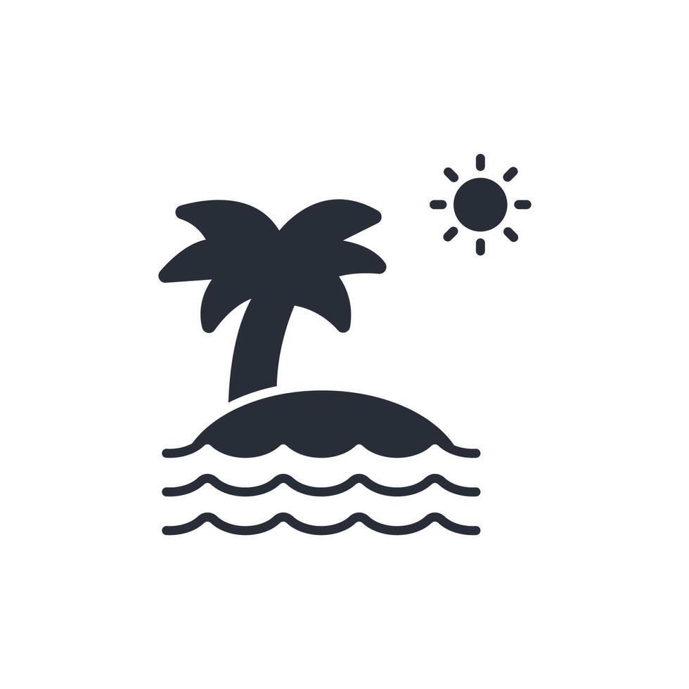 island icon. .Editable stroke.linear style sign for use web design,logo.Symbol illustration. vector
