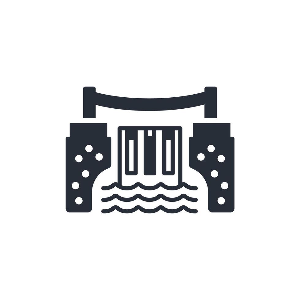 Waterfall icon. .Editable stroke.linear style sign for use web design,logo.Symbol illustration. vector