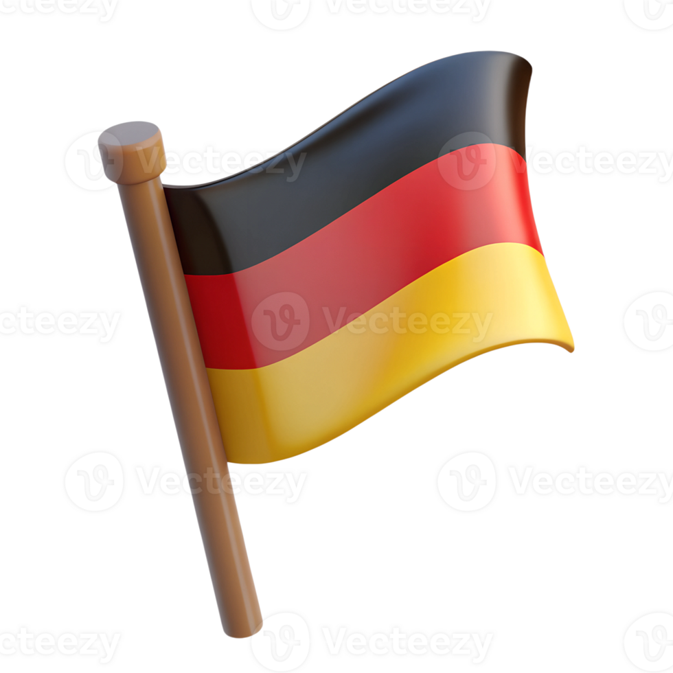 National flag of Germany 3d illustration isolated on the transparent background png