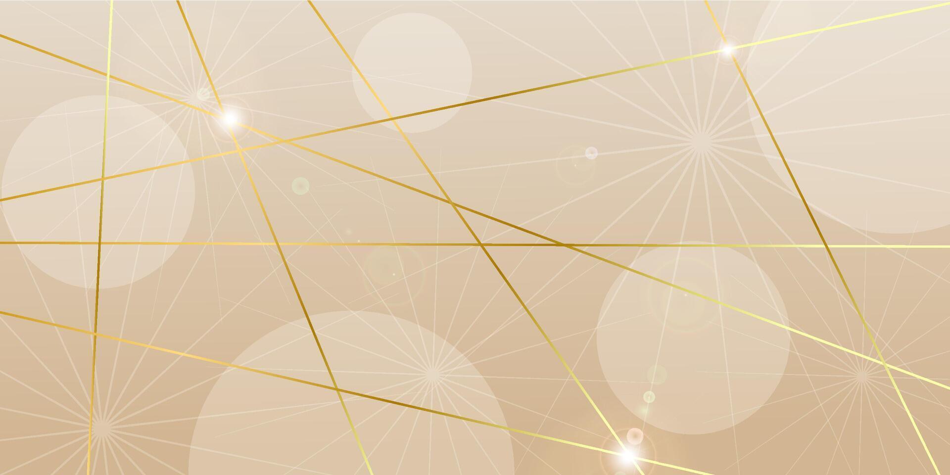 Nude tan gradient background with golden lines to create a trendy cover. Beige texture for web design. vector