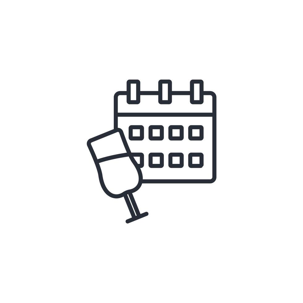 Save The Date icon. .Editable stroke.linear style sign for use web design,logo.Symbol illustration. vector