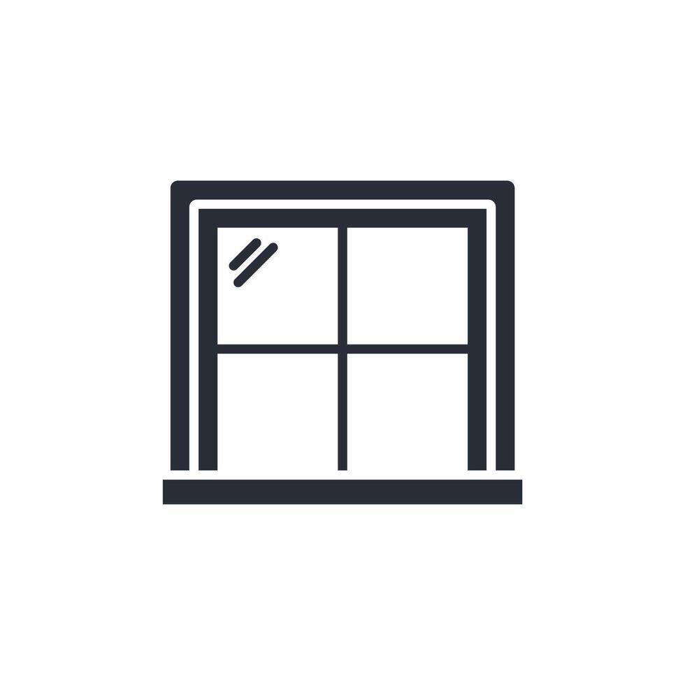 Window icon. .Editable stroke.linear style sign for use web design,logo.Symbol illustration. vector