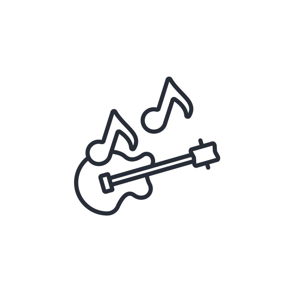 Guitar icon. .Editable stroke.linear style sign for use web design,logo.Symbol illustration. vector
