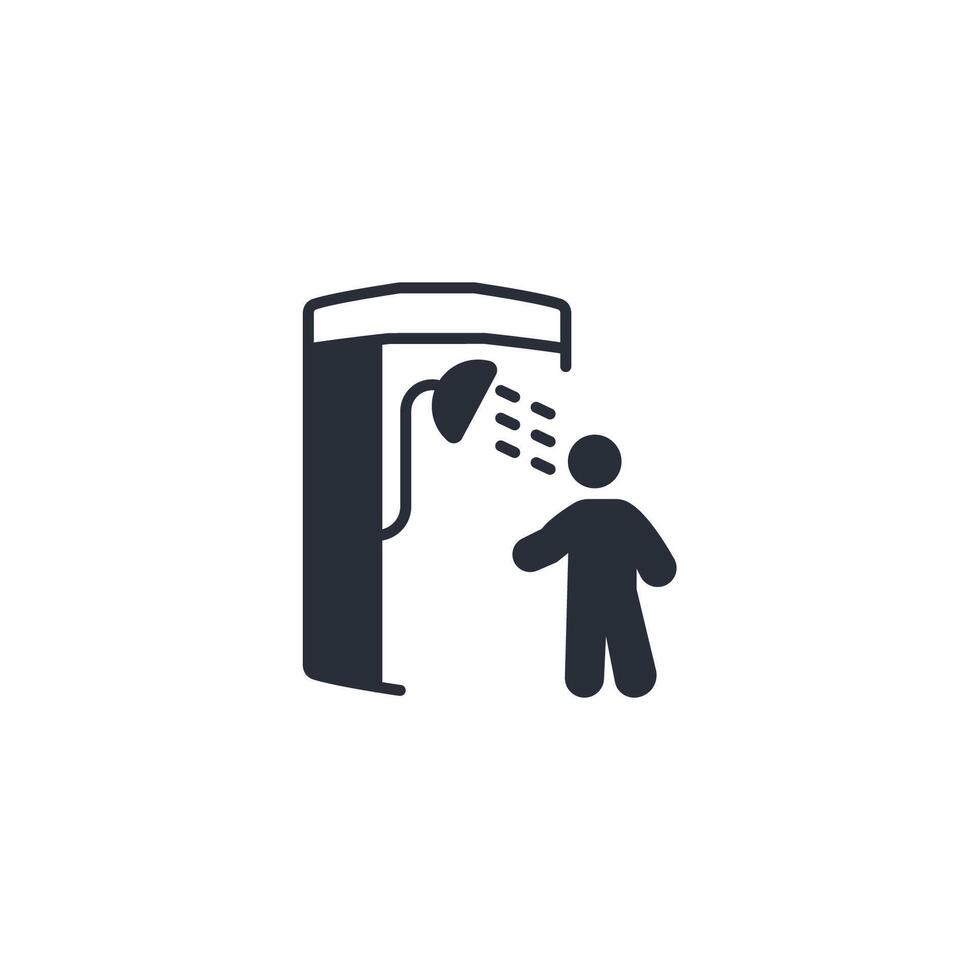 Shower icon. .Editable stroke.linear style sign for use web design,logo.Symbol illustration. vector