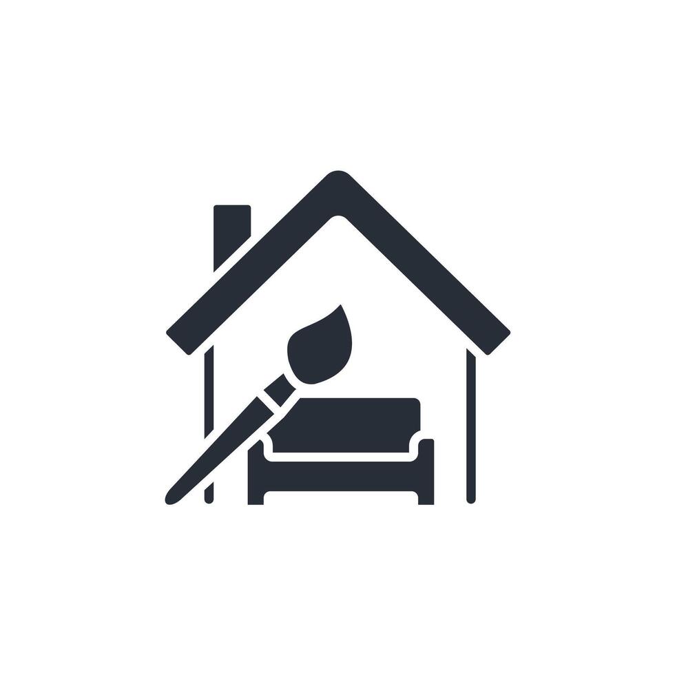 interior design icon. .Editable stroke.linear style sign for use web design,logo.Symbol illustration. vector