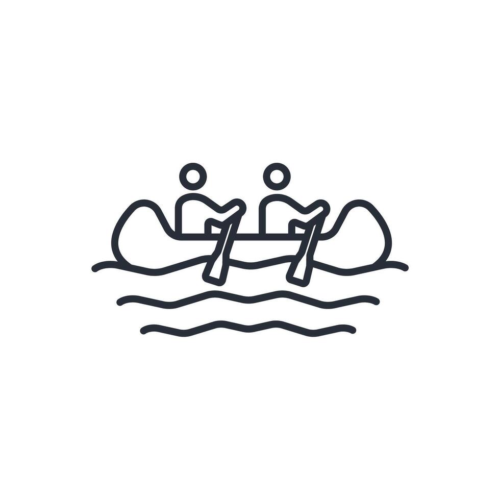 canoe icon. .Editable stroke.linear style sign for use web design,logo.Symbol illustration. vector