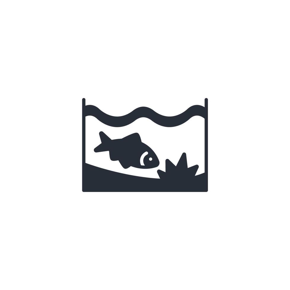 aquarium icon. .Editable stroke.linear style sign for use web design,logo.Symbol illustration. vector
