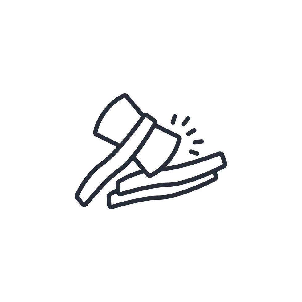 axe icon. .Editable stroke.linear style sign for use web design,logo.Symbol illustration. vector