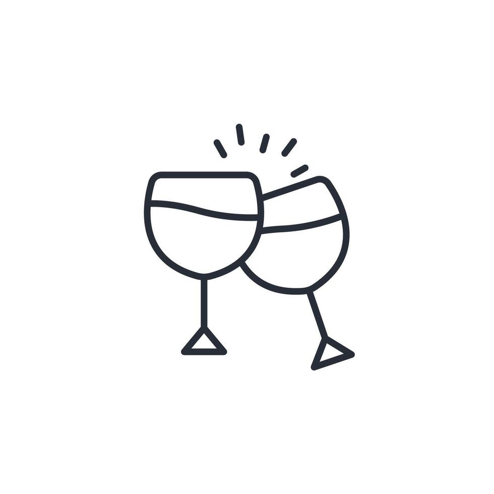cheers icon. .Editable stroke.linear style sign for use web design,logo.Symbol illustration. vector
