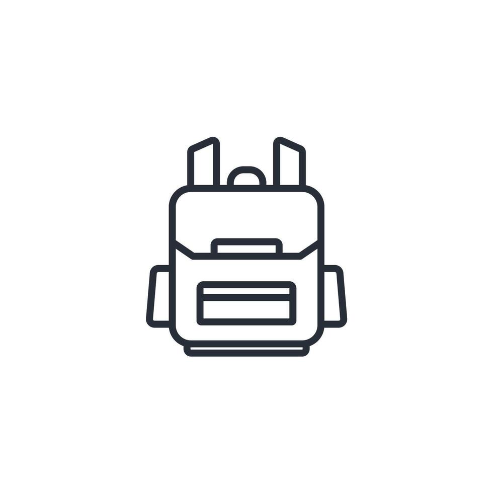 backpack icon. .Editable stroke.linear style sign for use web design,logo.Symbol illustration. vector