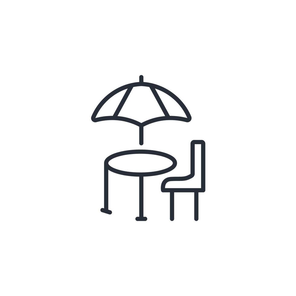 picnic table icon. .Editable stroke.linear style sign for use web design,logo.Symbol illustration. vector