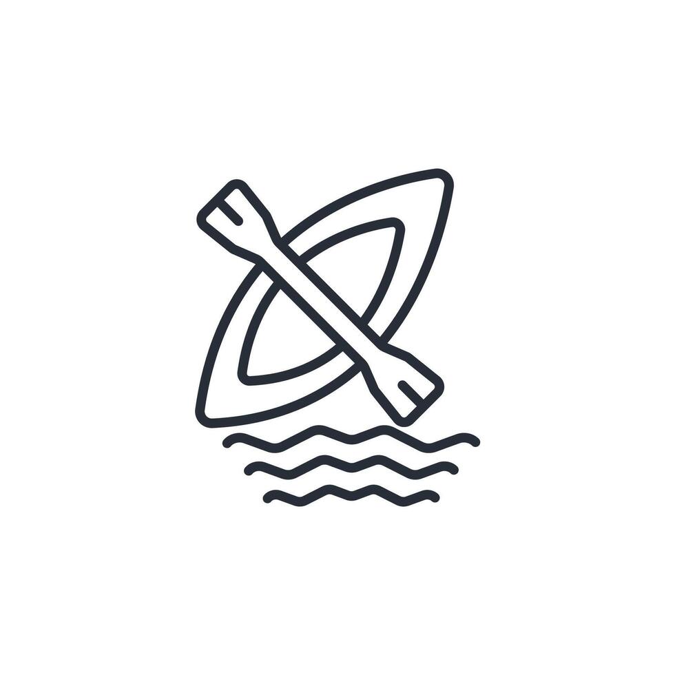 Kayak icon. .Editable stroke.linear style sign for use web design,logo.Symbol illustration. vector