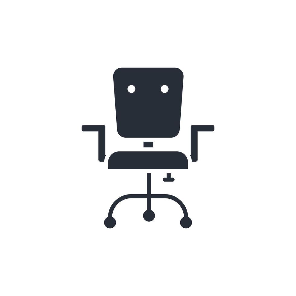 desk chair icon. .Editable stroke.linear style sign for use web design,logo.Symbol illustration. vector