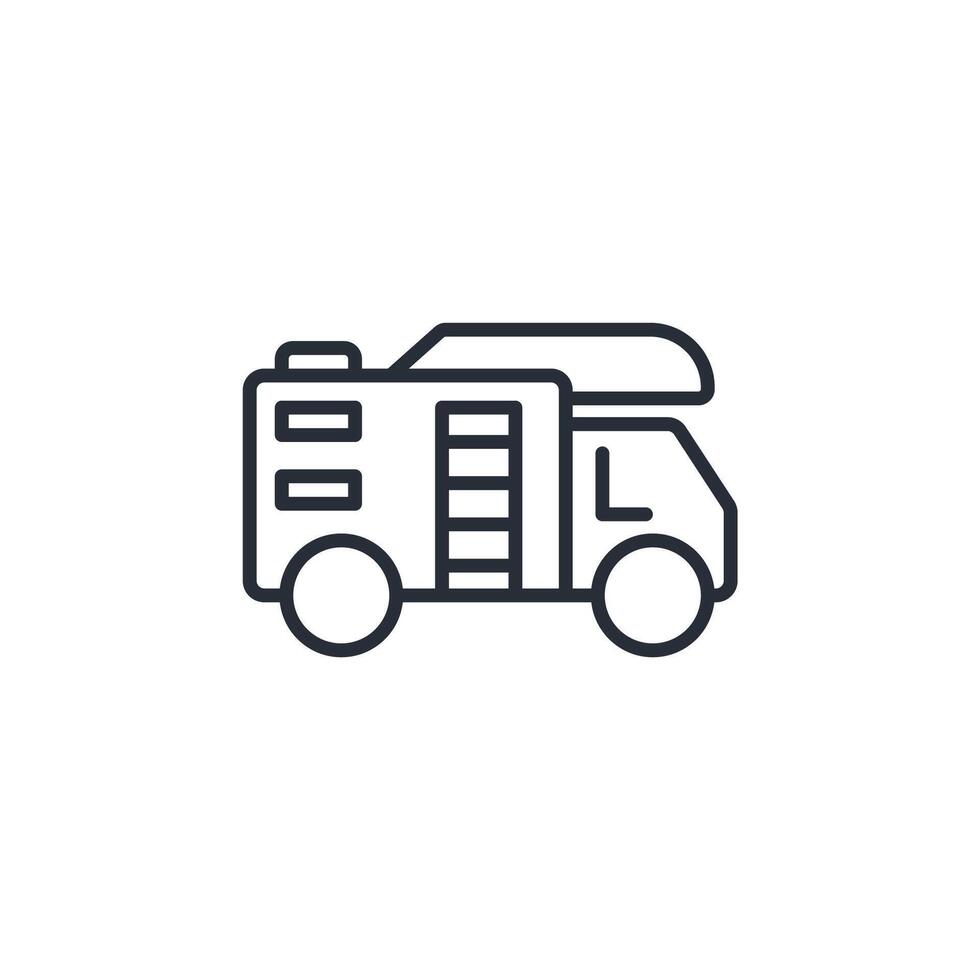 rv icon. .Editable stroke.linear style sign for use web design,logo.Symbol illustration. vector
