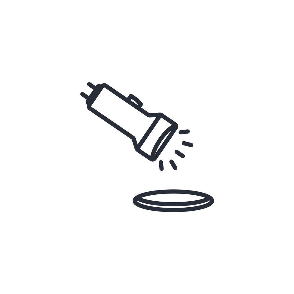Flashlight icon. .Editable stroke.linear style sign for use web design,logo.Symbol illustration. vector