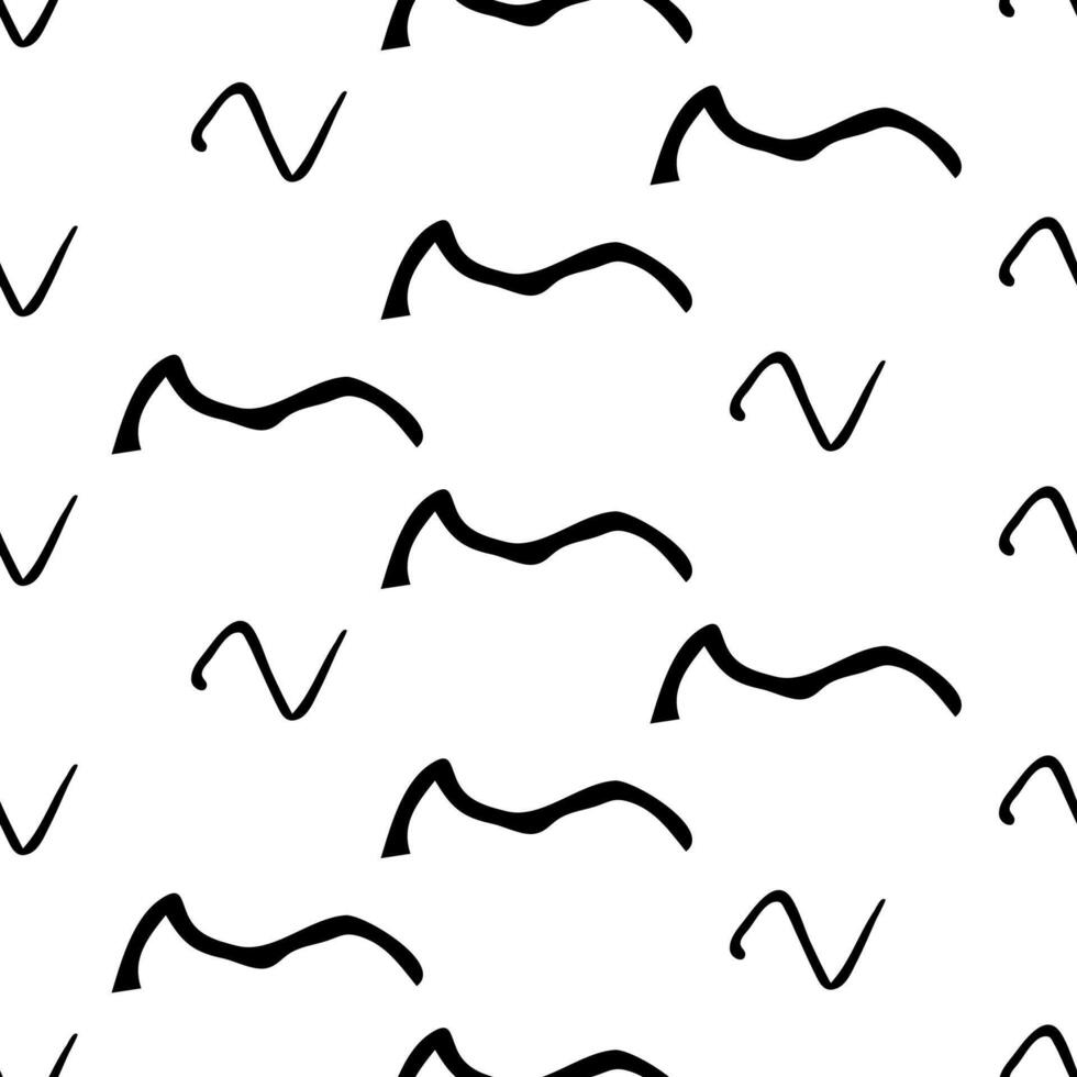 Seamless pattern with sketch squiggle vector