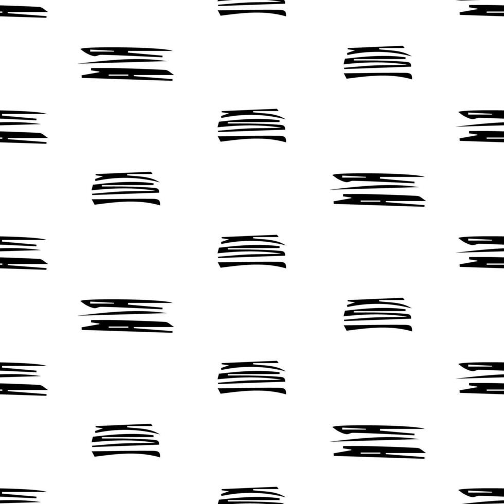 Seamless pattern with black pencil brushstrokes vector