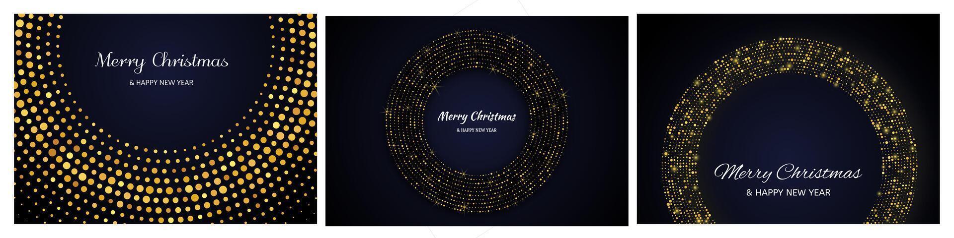 Merry Christmas backgrounds with gold glitter pattern vector