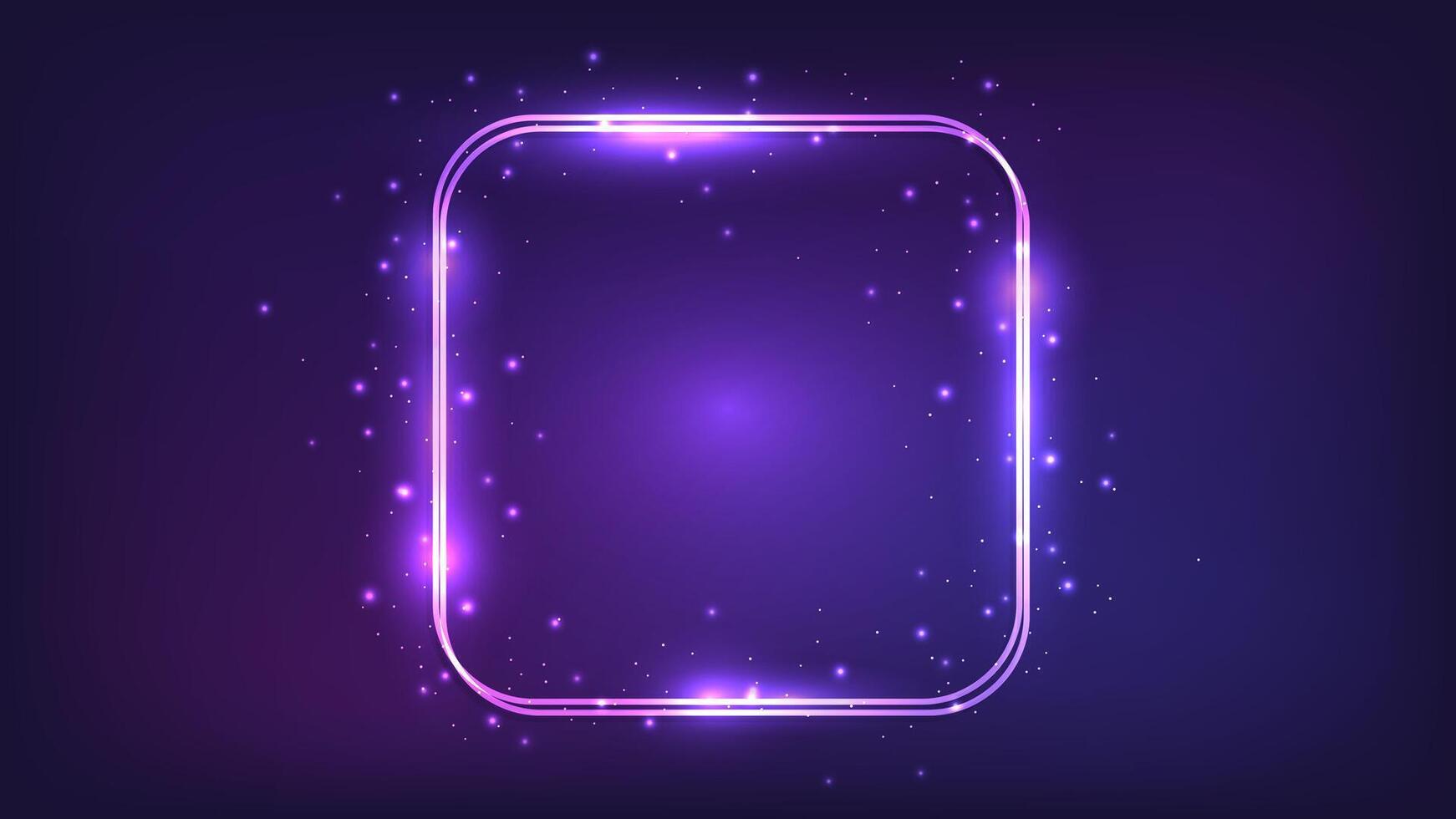 Neon double frame with shining effects vector